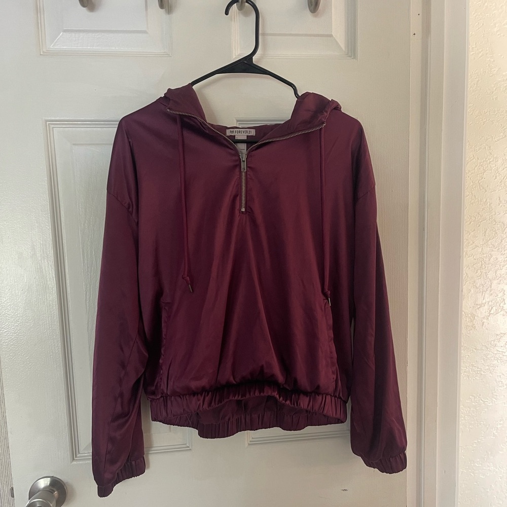 Silky Burgundy Hoodie | Forever 21 | Small